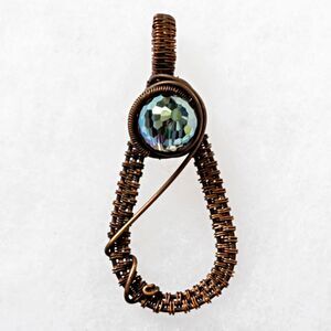 Wire-Wrapped Copper Glass Pendant
